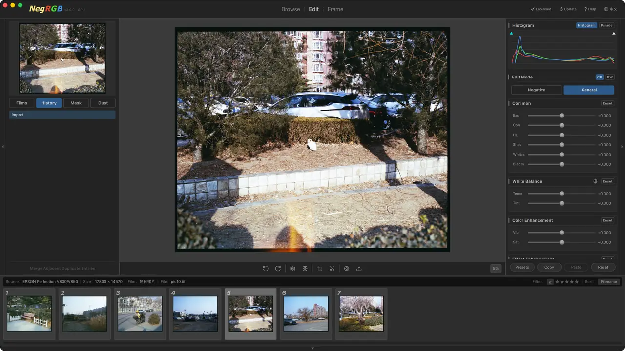 NegRGB EDIT — Non-destructive editing — every tool at hand
